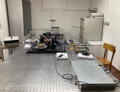 Spectroscopy/imaging system based on Photoconductive antennas and DFB fiber-coupled IR laser